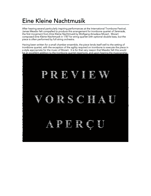 Product gallery: Page 4 of 11 Serenade from Eine Kleine Nachtmusik, , (Trombone quartet)