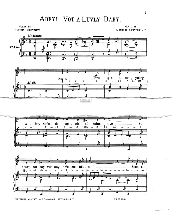 Produktgalerie: Seite 1 von 1 Abey! Vot A Luvly Baby!, Harold Arpthorp, Gesang, Klavier