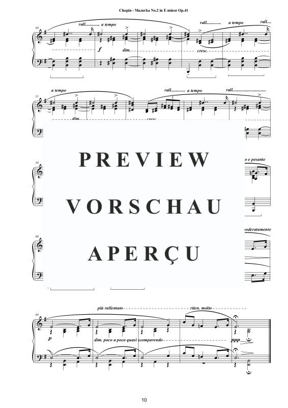 Produktgalerie: Seite 11 von 11 4 Mazurkas Op. 41 für Klavier - Vollständige Partituren, , Klavier Solo