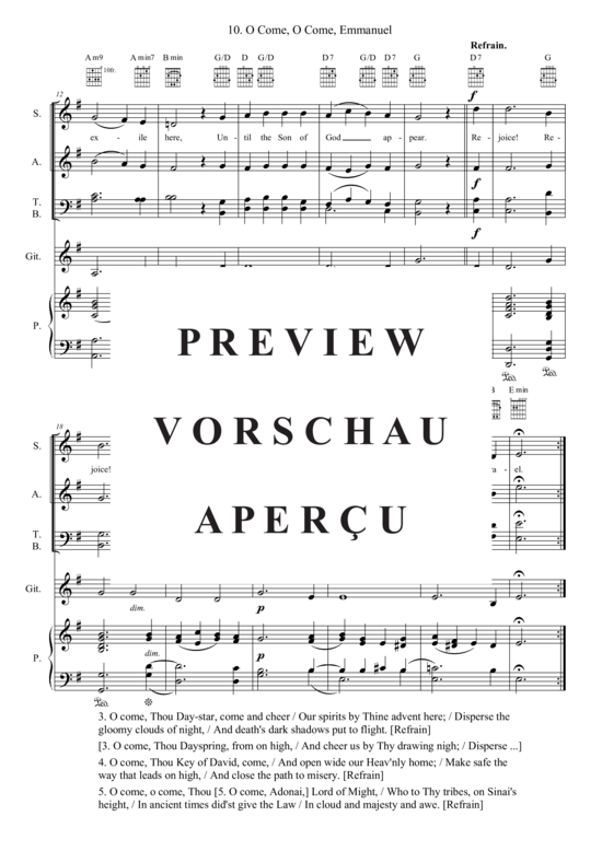 Produktgalerie: Seite 3 von 3 O Come, O Come, Emmanuel , , (Gemischter Chor, Gitarre + Klavier)
