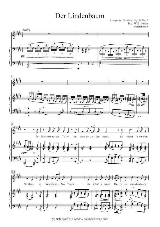 Product picture to: Der Lindenbaum  Schubert, Op. 89 No. 5