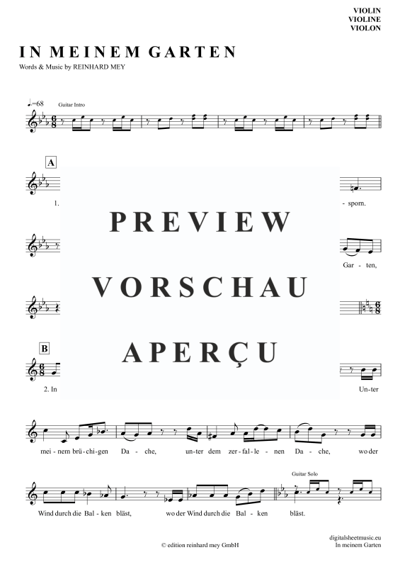 Produktgalerie: Seite 2 von 5 In Meinem Garten, Mey, Reinhard, Violine