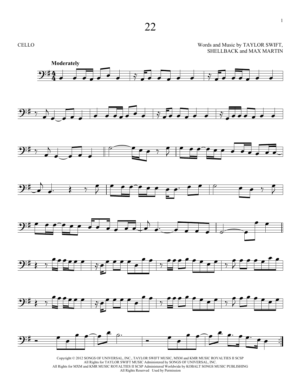 Produktgalerie: Seite 1 von 1 22, Taylor Swift, Violoncello