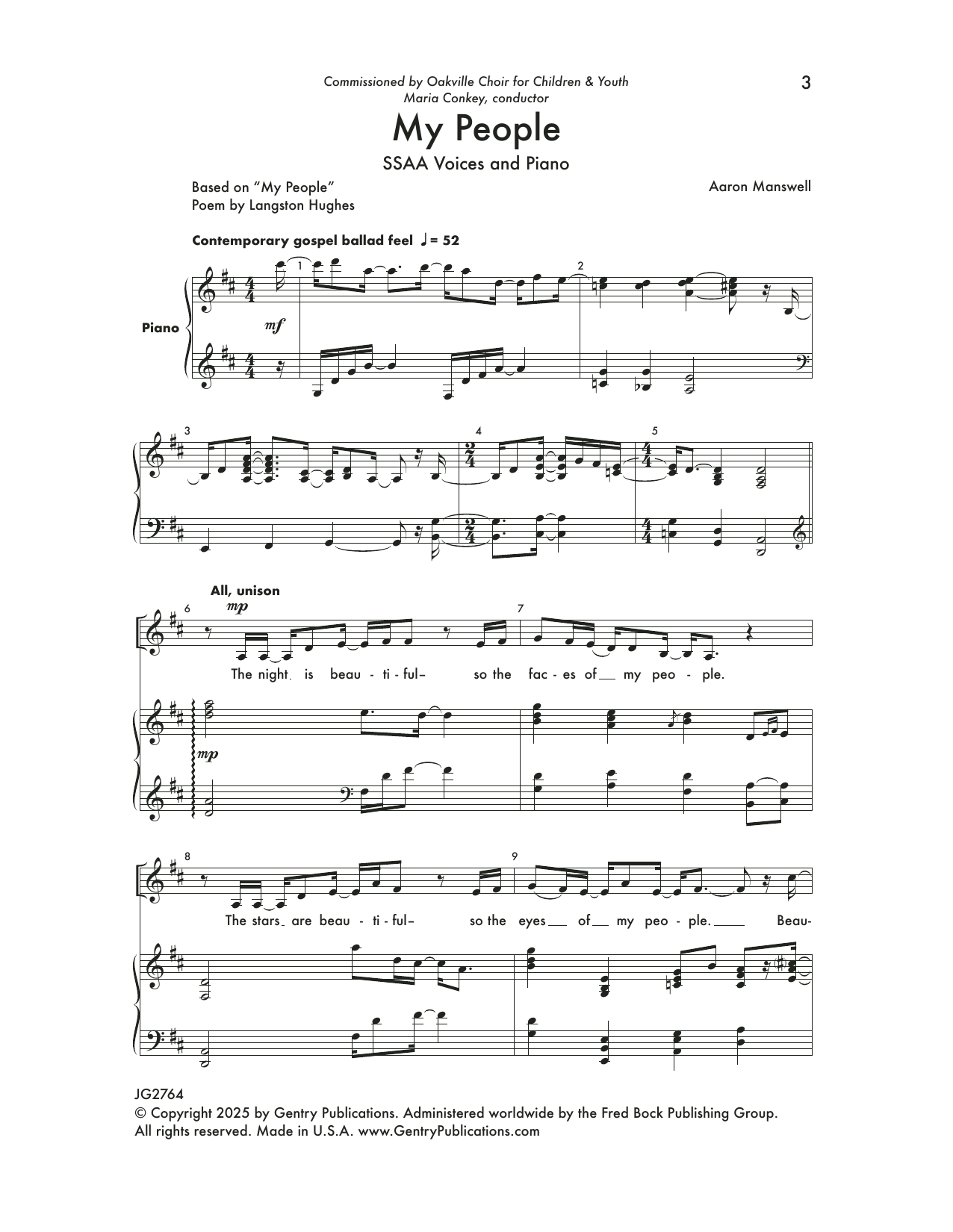 Produktgalerie: Seite 1 von 1 My People, Aaron Manswell, Chor
