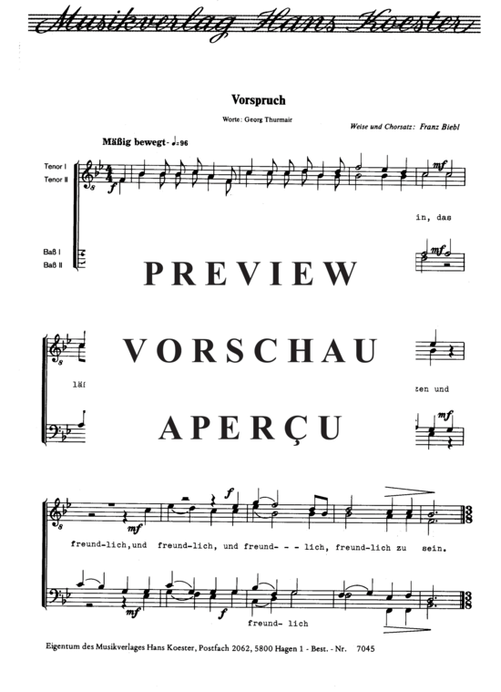 Product gallery: Page 2 of 3 Vorspruch , , (male choir)