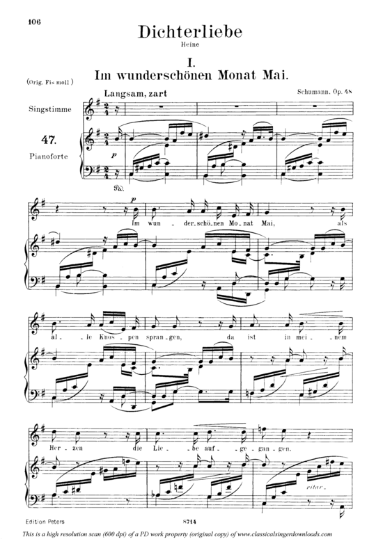 Product picture to: Im wunderschönen Monat Mai, Op.48 No.1Robert Schumann