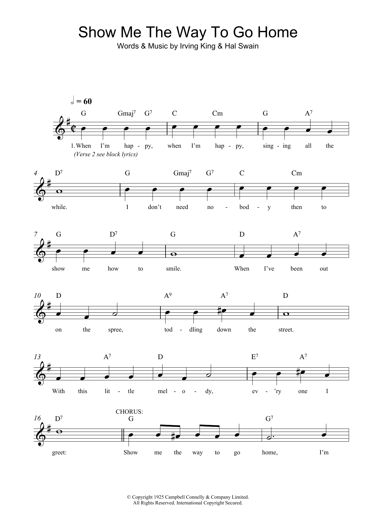 Product picture to:  Show Me The Way To Go Home - Irving King