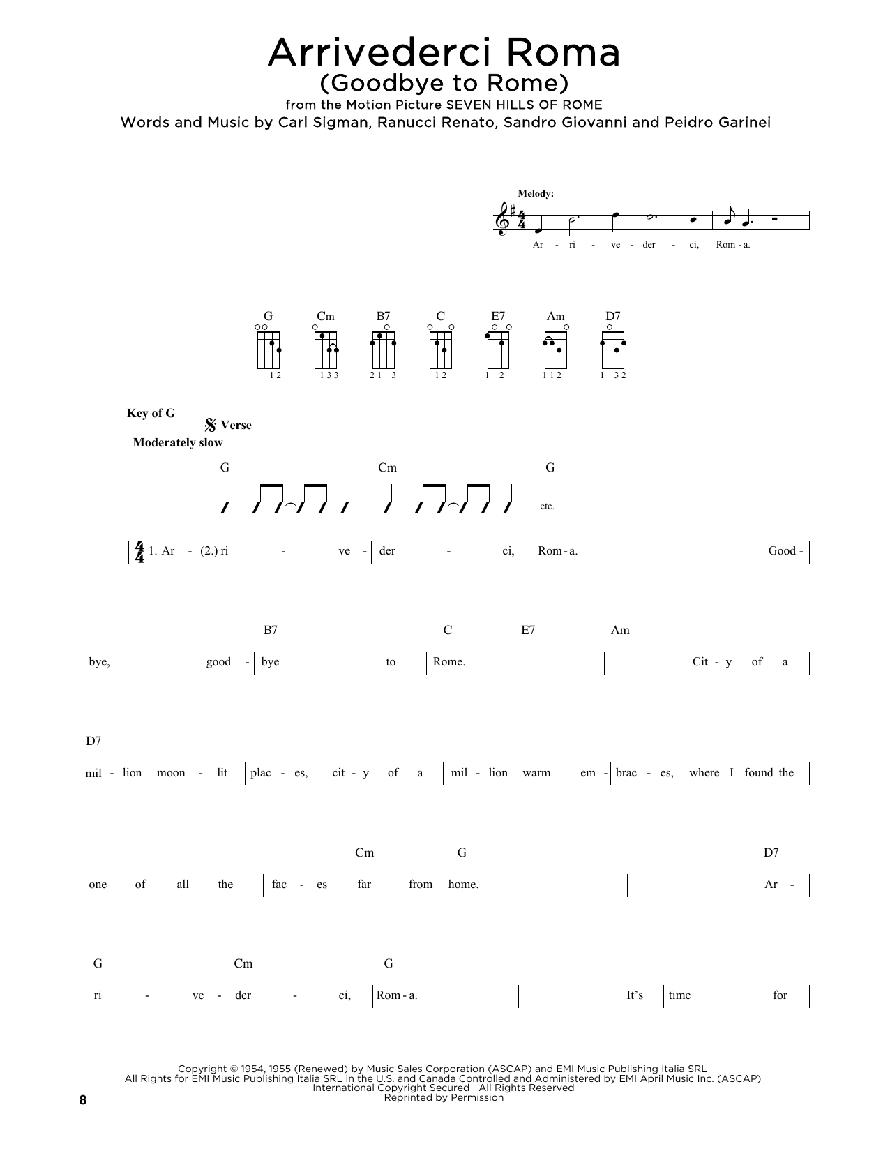 Produktgalerie: Seite 1 von 1 Arrivederci Roma (Goodbye To Rome) (arr. Fred Sokolow), Mario Lanza