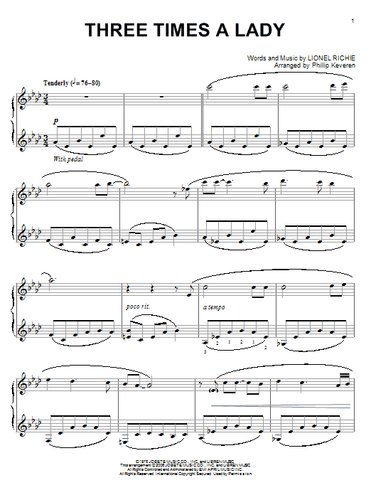 Produktbild zu: Three Times A Lady (arr. Phillip Keveren)
