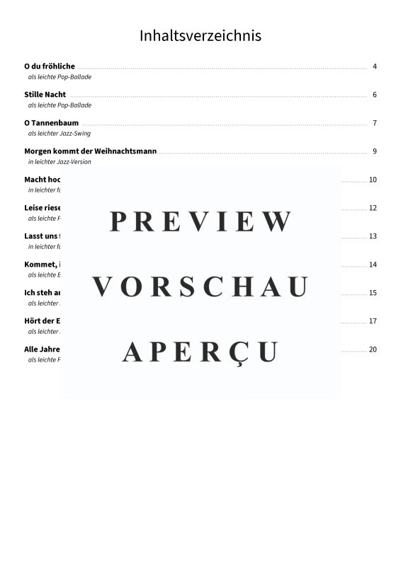 gallery: Freue Dich - Deutsche Weihnachtslieder überraschend anders - für Klavier erleichterte Version, , Klavier Solo