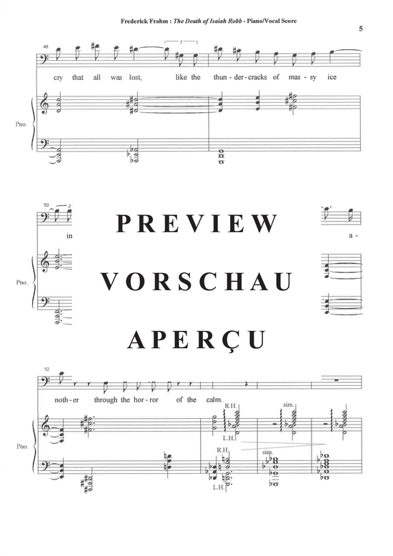 Product gallery: Page 16 of 21 The Death of Isiah Robb , , (mezzo soprano, baritone + male choir TBB + piano)