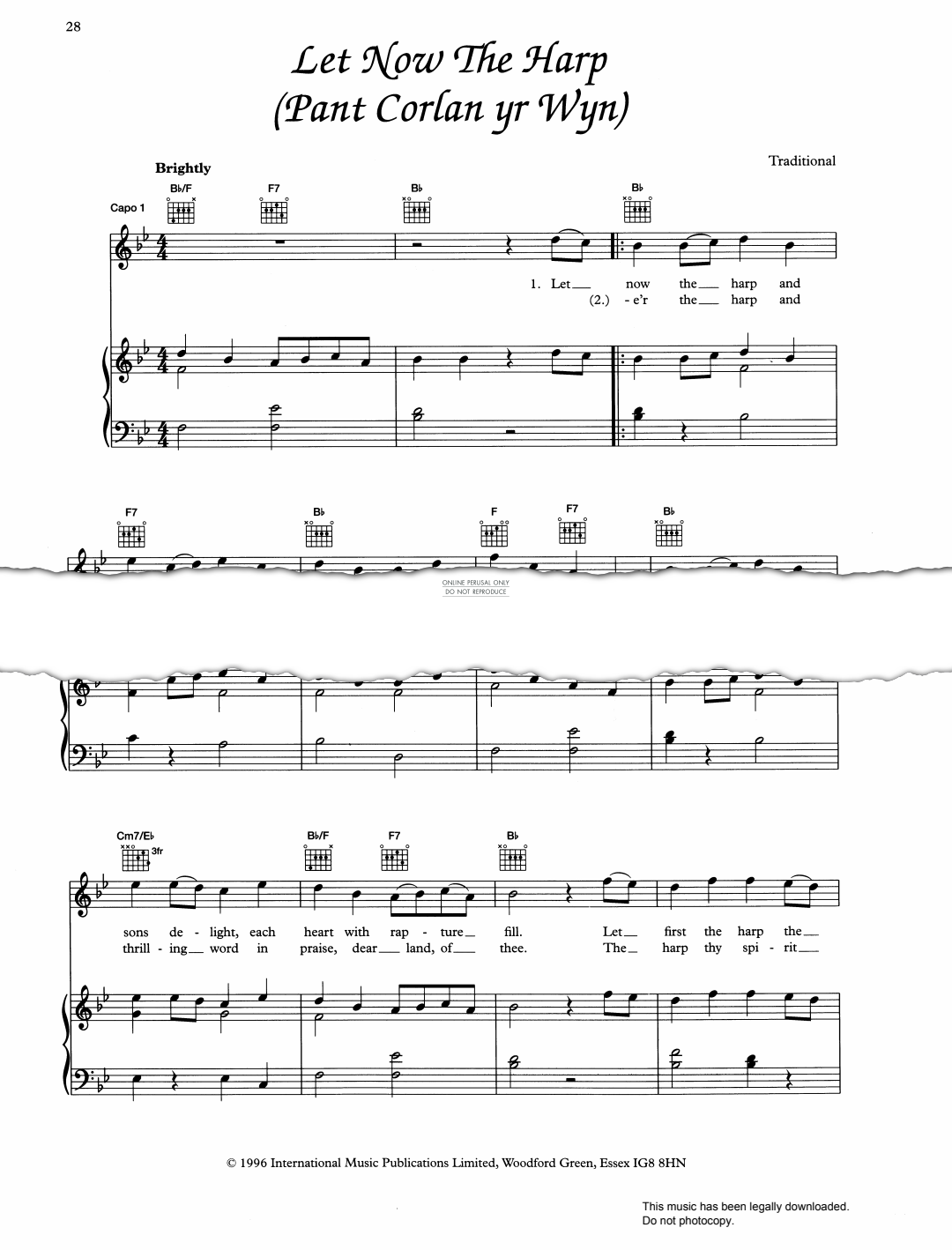 Produktgalerie: Seite 1 von 1 Let Now The Harp (Pant Corlan yr Wyn), Welsh Traditional, Gesang, Gitarre, Klavier
