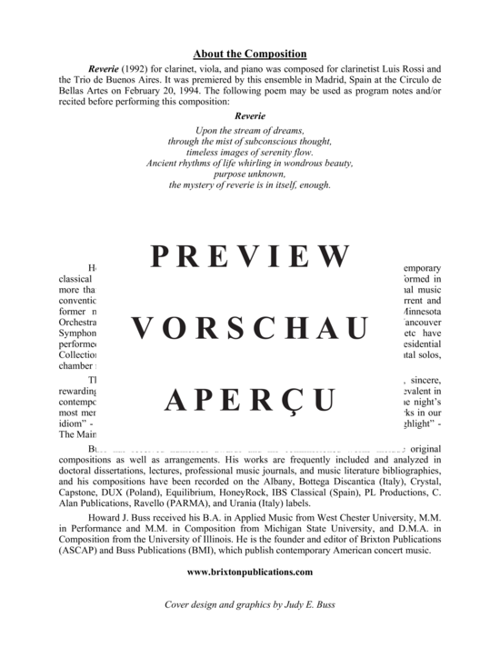 Product gallery: Page 3 of 21 Reverie , , (clarinet, viola and piano)