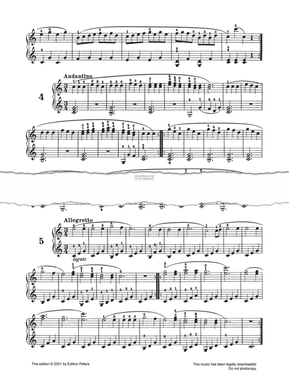 Produktgalerie: Seite 1 von 1 Andantino Op. 139 No. 4, Carl Czerny, Klavier