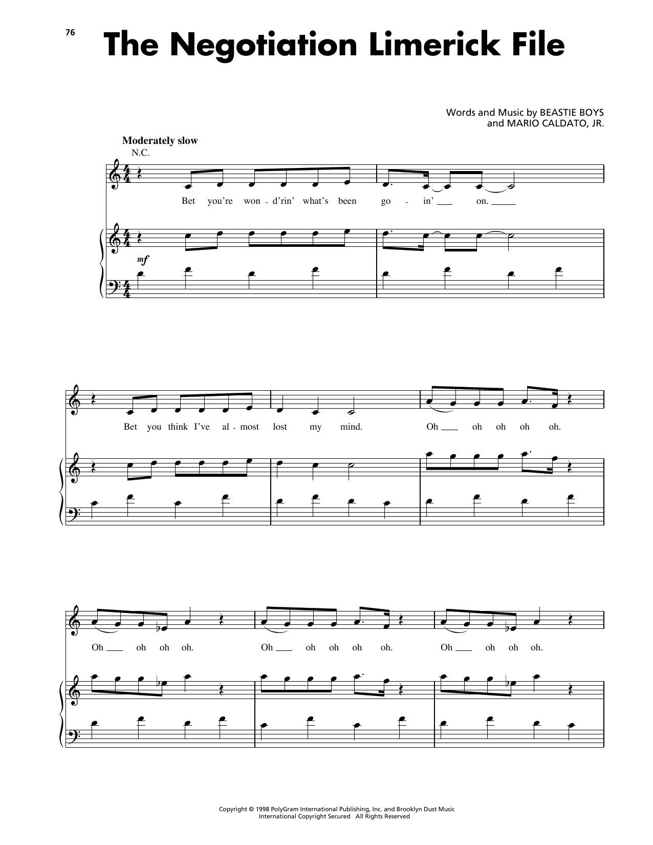 Produktgalerie: Seite 1 von 1 The Negotiation Limerick File, Beastie Boys, Gesang, Gitarre, Klavier