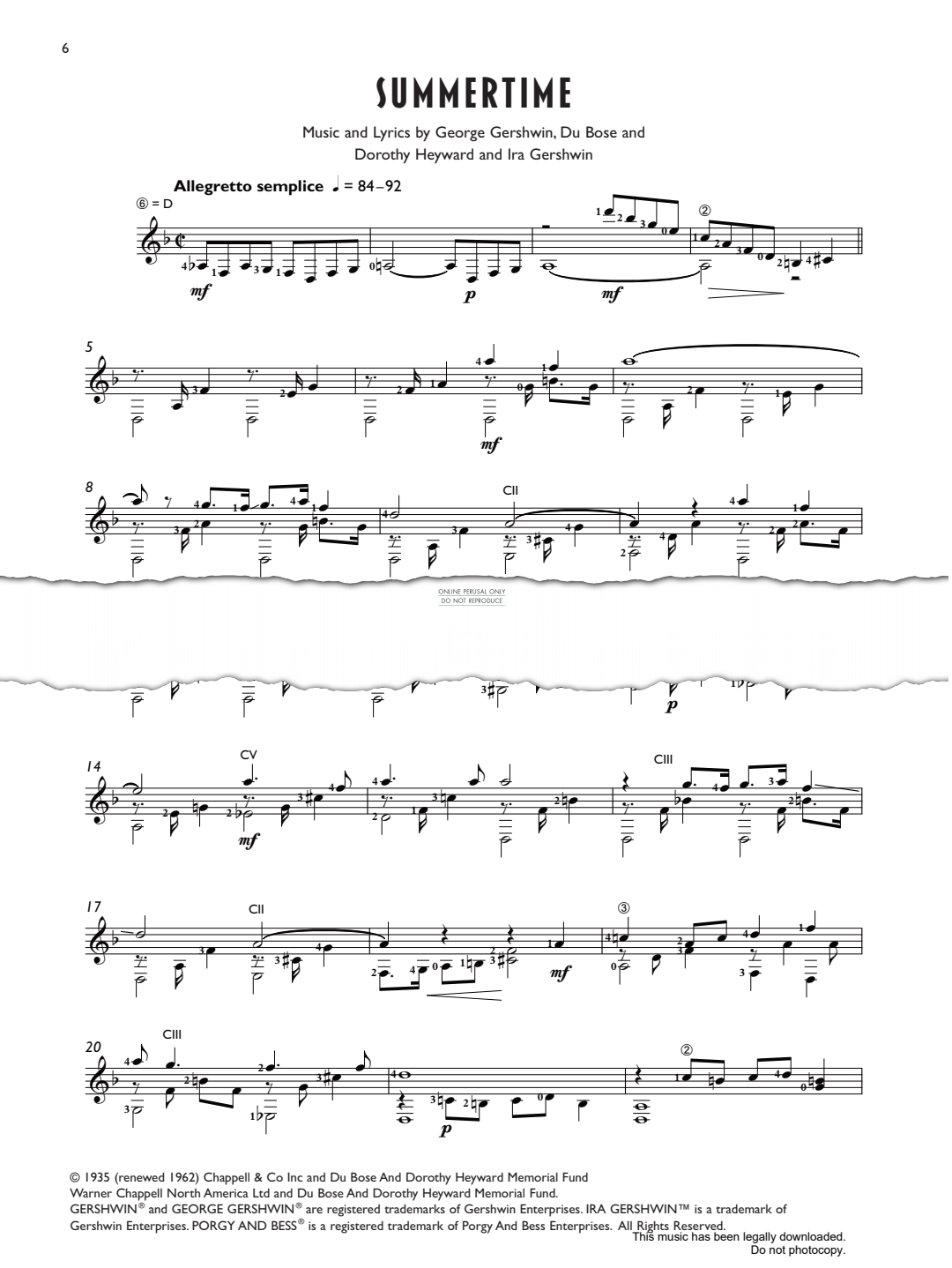 Product picture to: Summertime (from PORGY AND BESS®)
