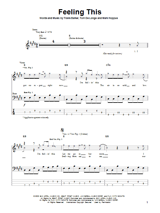 Produktgalerie: Seite 1 von 1 Feeling This, Blink-182, E-Bass