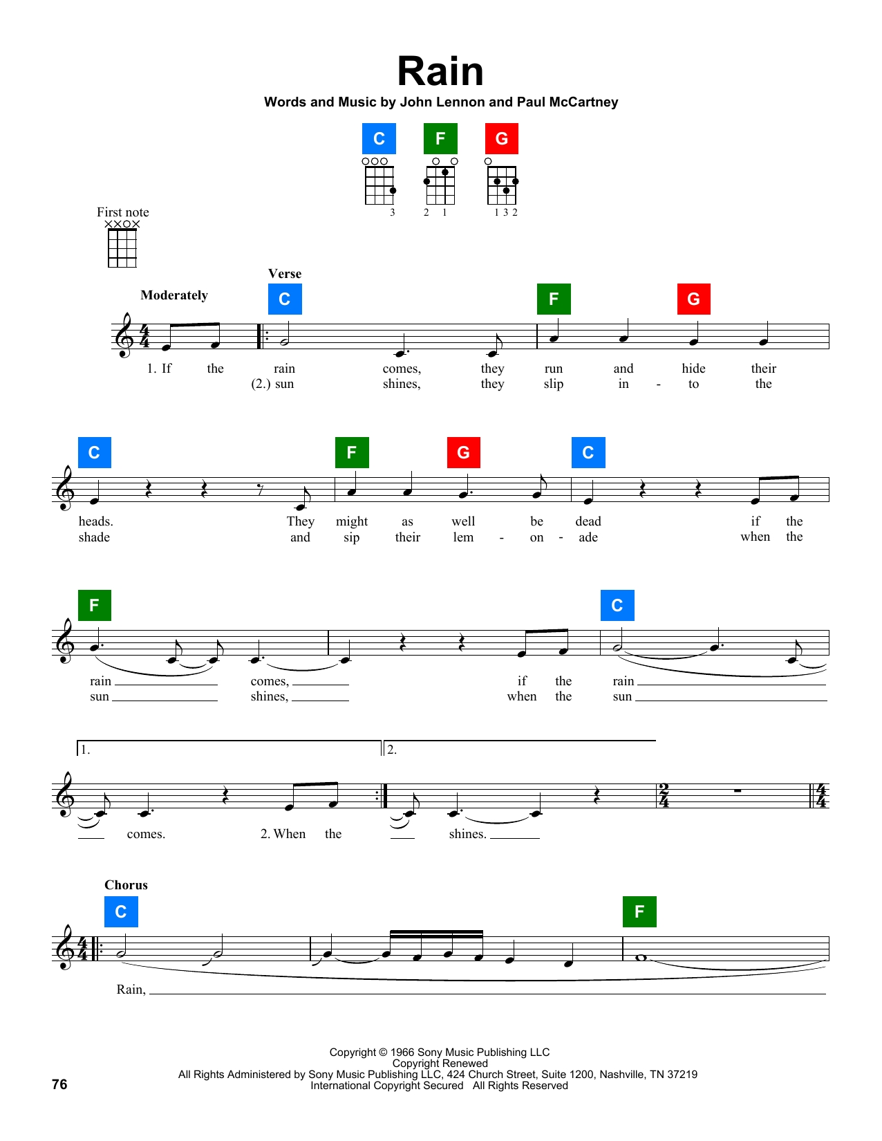 Produktgalerie: Seite 1 von 1 Rain, The Beatles, Ukulele