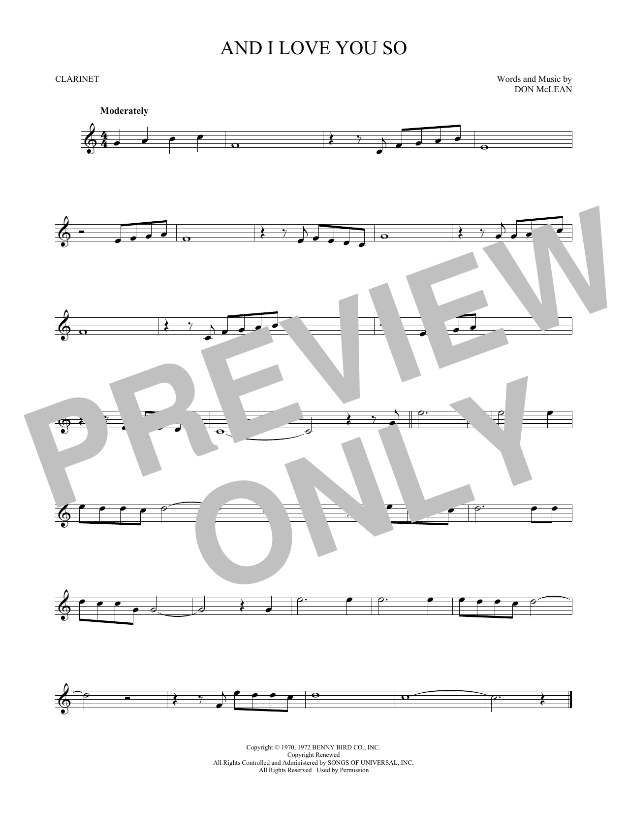 Product gallery: Page 1 of 1 And I Love You So, Don McLean