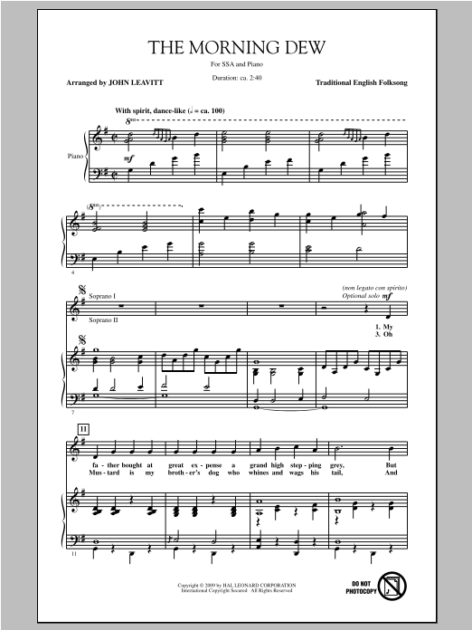 Produktgalerie: Seite 1 von 1 The Morning Dew, John Leavitt, Chor