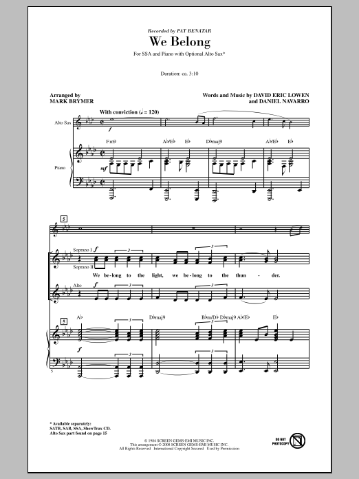 Produktgalerie: Seite 1 von 1 We Belong, Mark Brymer, Chor