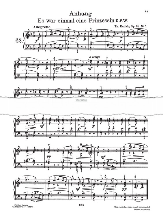 Produktgalerie: Seite 1 von 1 Es war einmal eine Prinzessin, Op. 62, Nr. 1 (Anhang), Theodor Kullak, Klavier