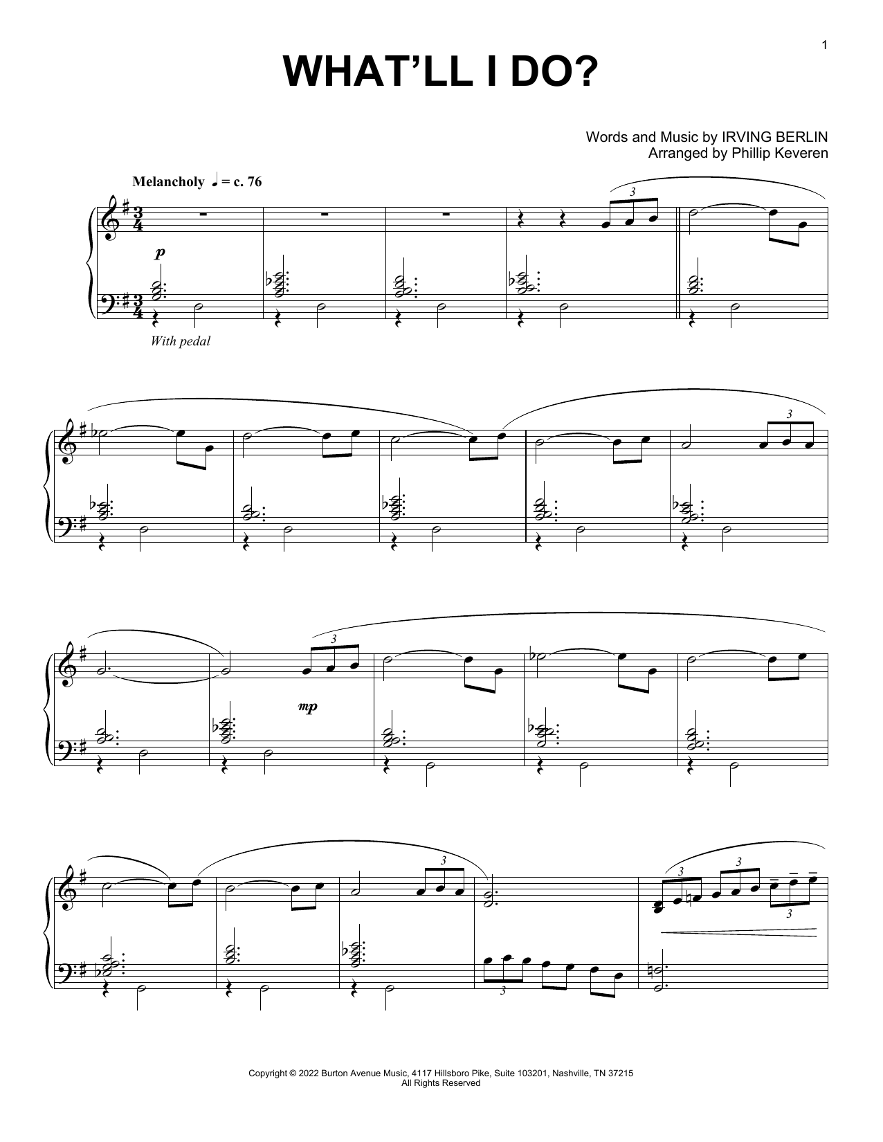 Produktbild zu: What'll I Do? (arr. Phillip Keveren)