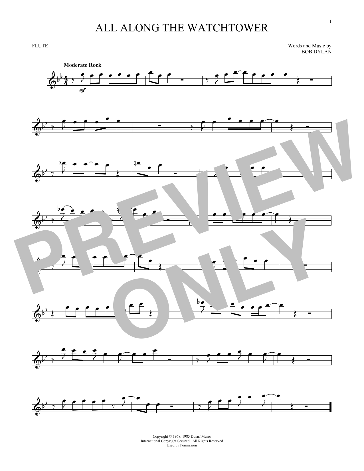Produktgalerie: Seite 1 von 1 All Along The Watchtower, Bob Dylan, Flöte