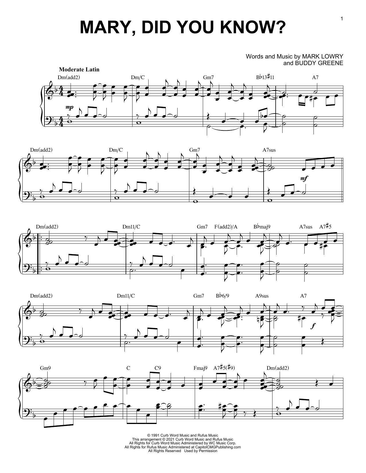 Product gallery: Page 1 of 1 Mary, Did You Know? [Jazz version] (arr. Brent Edstrom), Kathy Mattea
