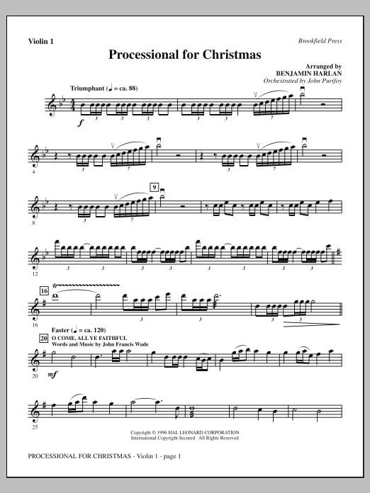 Produktbild zu: Processional For Christmas - Violin 1