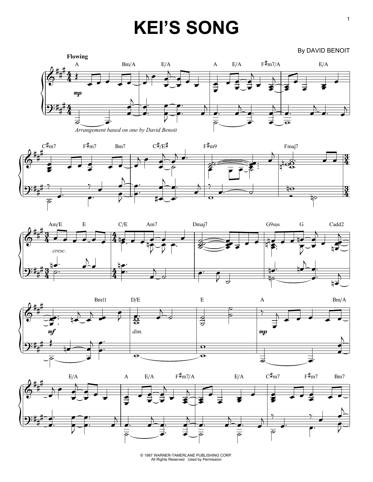 Product gallery: Page 1 of 1 Kei's Song, David Benoit