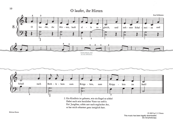 Produktgalerie: Seite 1 von 1 O Laufet, ihr Hirten, German Folk Song, Gesang, Klavier