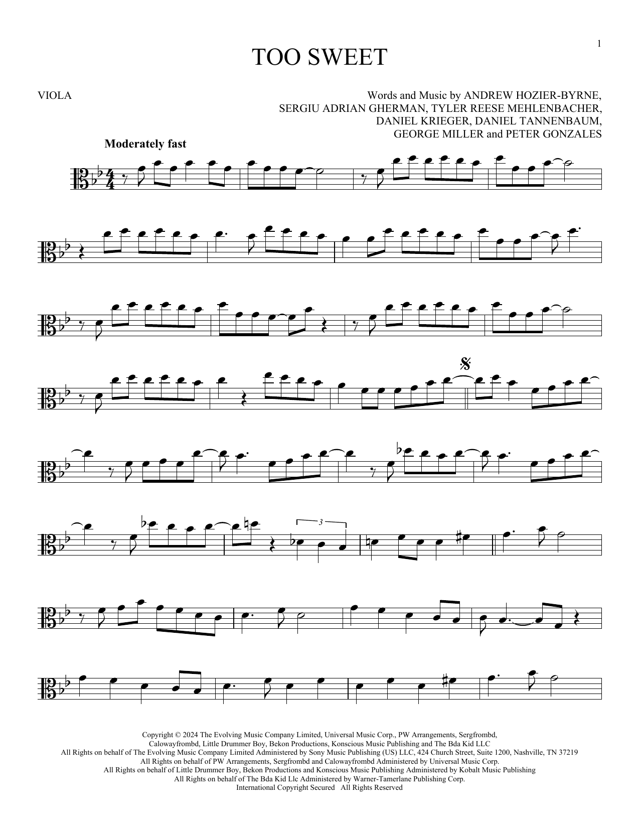 Product gallery: Page 1 of 1 Too Sweet, Hozier