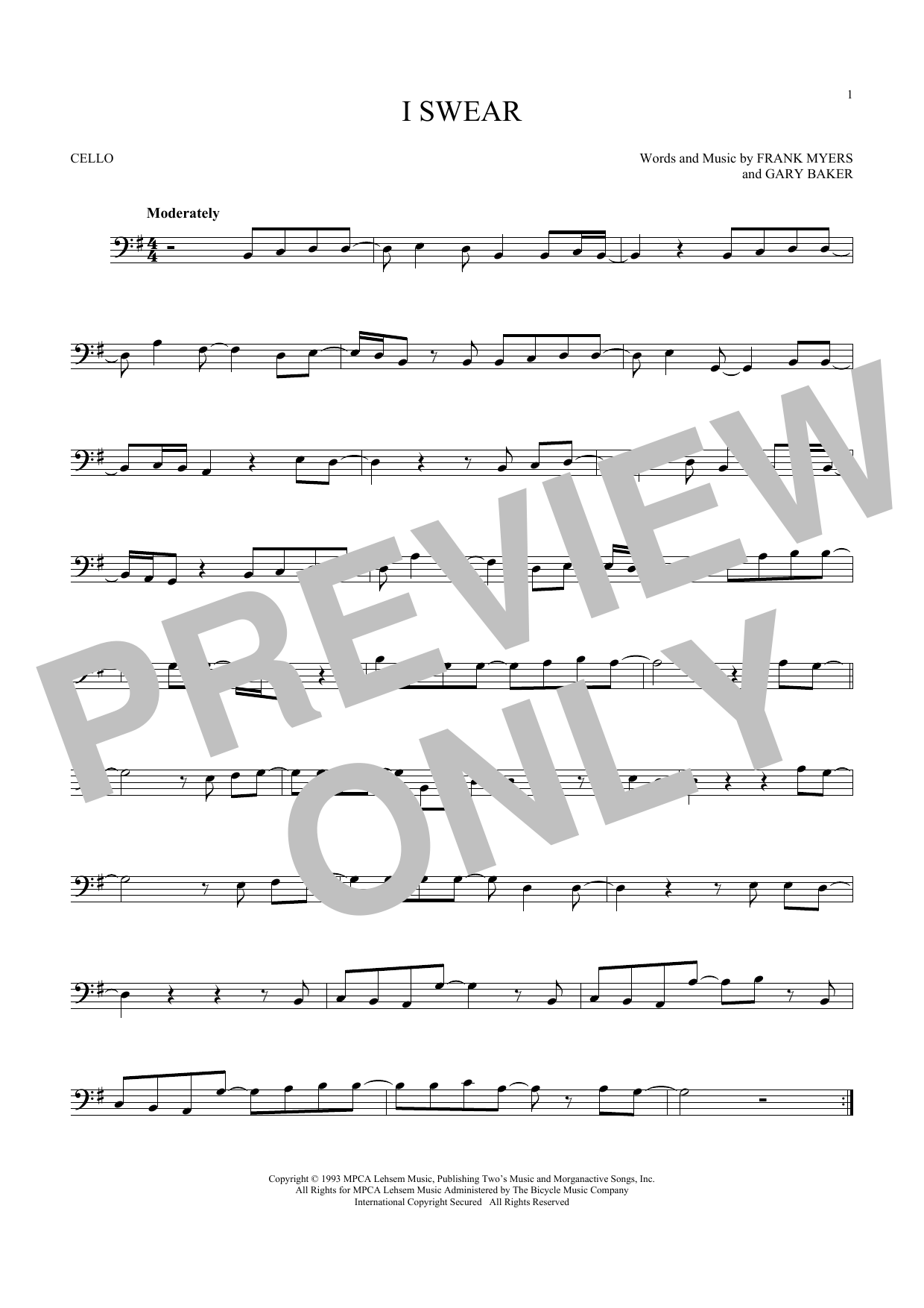 Produktgalerie: Seite 1 von 1 I Swear, All-4-One, Violoncello