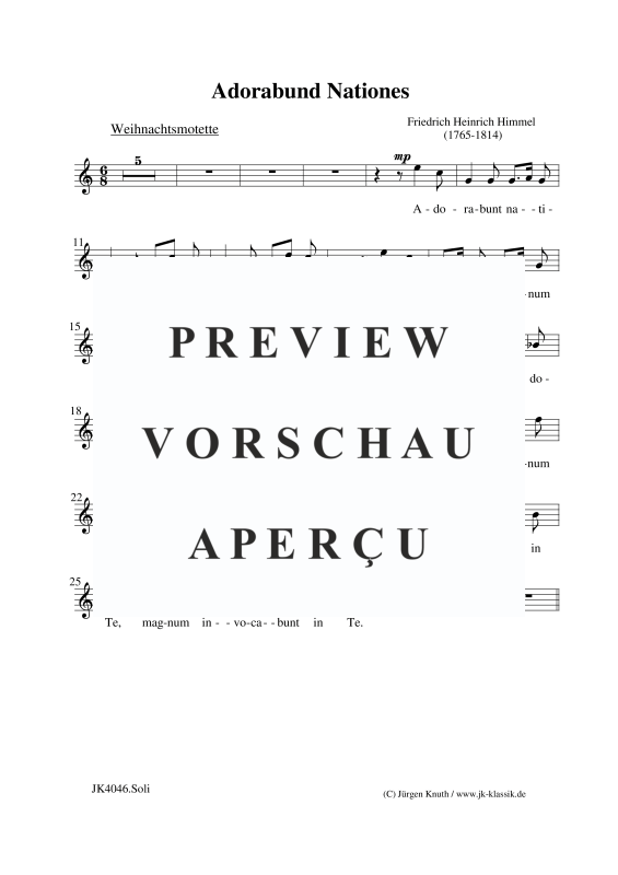 gallery: Adorabund Nationes (Weihnachtsmotette), , (Gemischter Chor und Orgel)