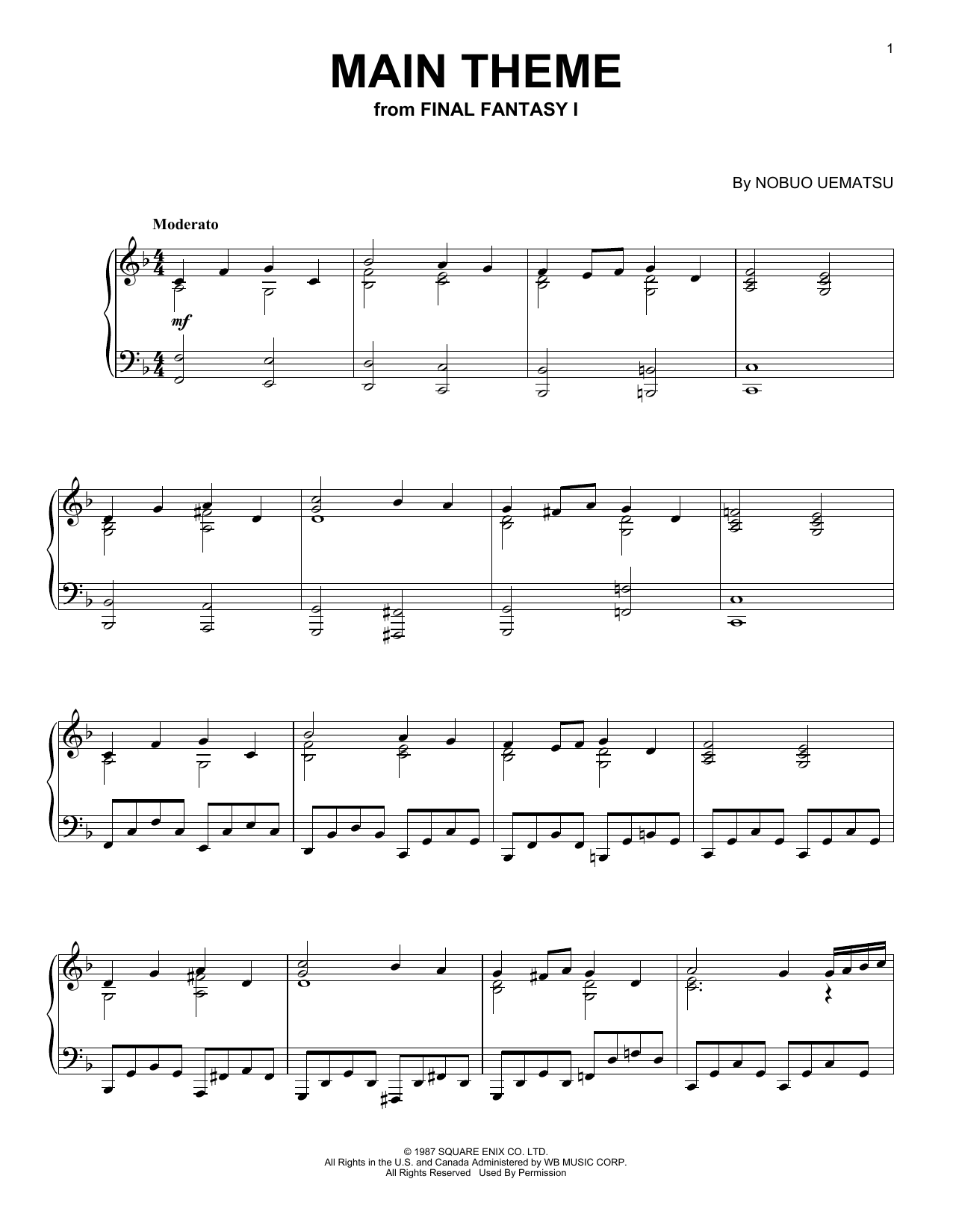 Produktbild zu: Main Theme (from Final Fantasy)