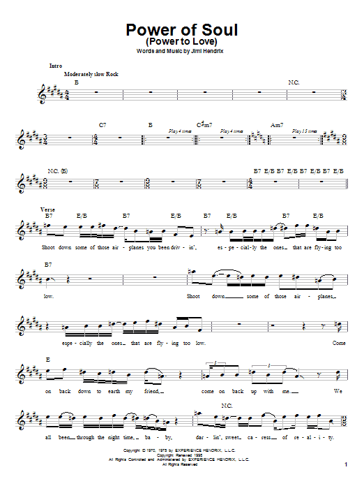 Produktgalerie: Seite 1 von 1 Power Of Soul (Power To Love), Jimi Hendrix, Gitarre