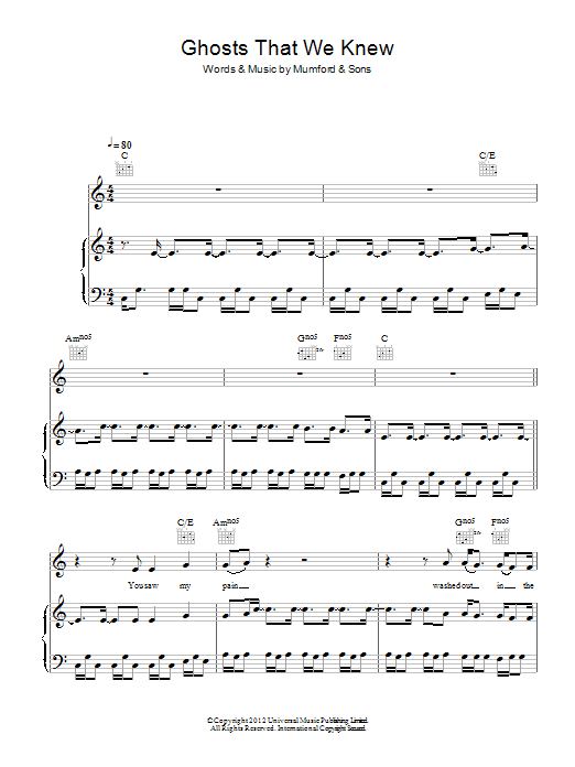 Produktgalerie: Seite 1 von 1 Ghosts That We Knew, Mumford & Sons, Gesang, Gitarre, Klavier