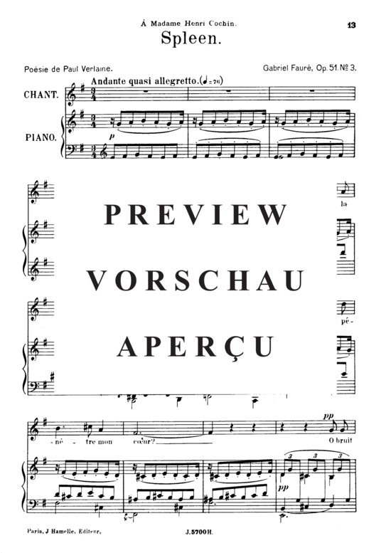 Product gallery: Page 2 of 5 Spleen Op.51 No.3, , High Voice and Piano