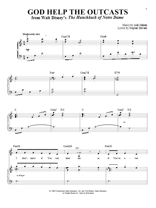 Produktbild zu: God Help The Outcasts (from The Hunchback Of Notre Dame)