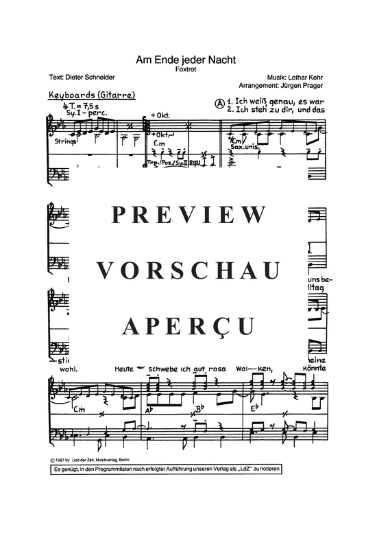 Product gallery: Page 4 of 4 Am Ende jeder Nacht , , Piano and Voice