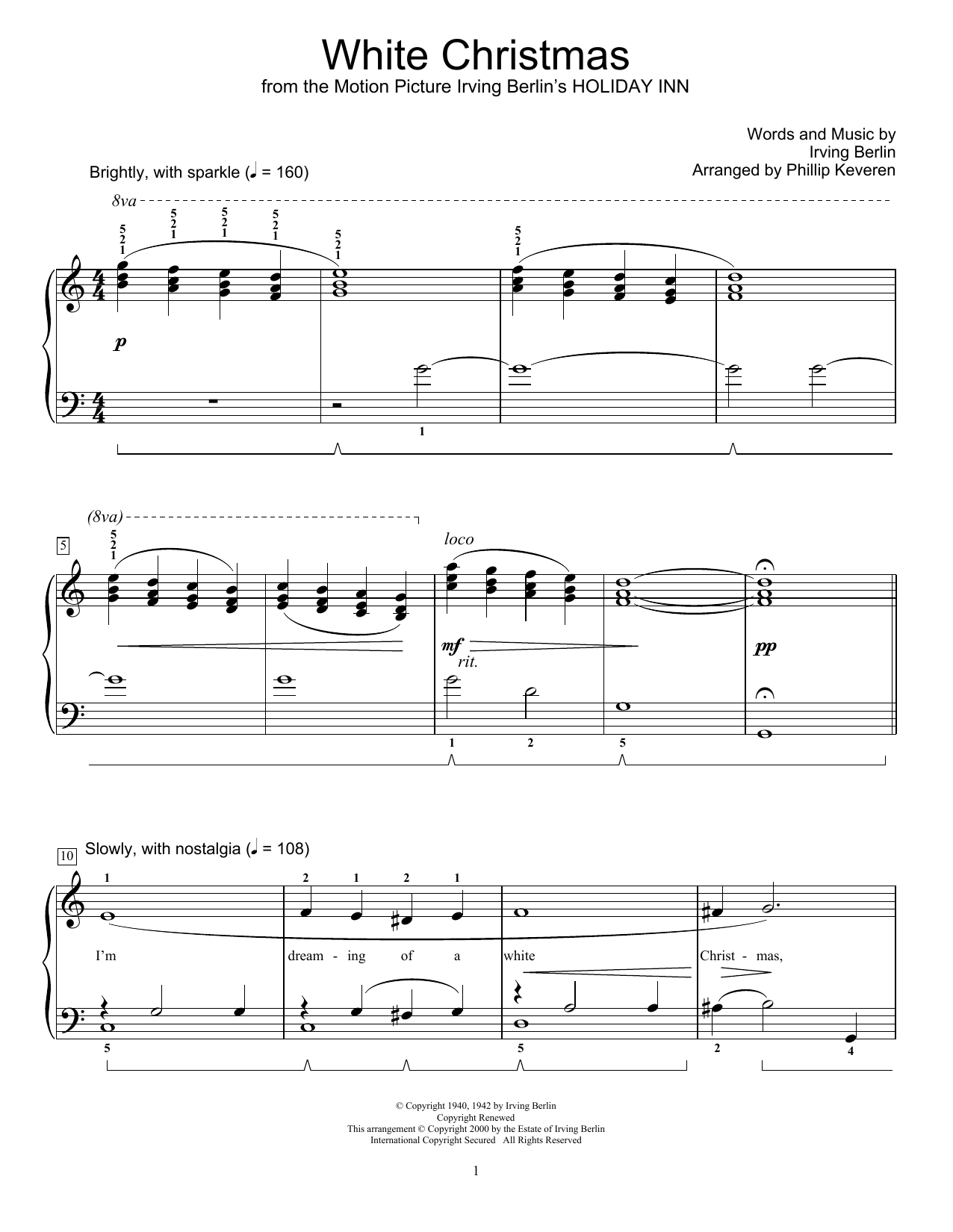 Product gallery: Page 1 of 1 White Christmas (arr. Phillip Keveren), Irving Berlin