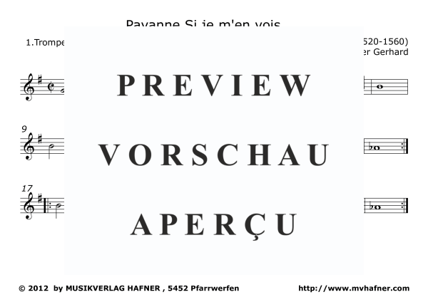 Produktgalerie: Seite 7 von 11 Pavane - Si je m´en vois, , (Blechbläser Quintett)