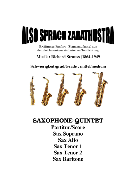 Product picture to: Also sprach ZarathustraRichard Strauss