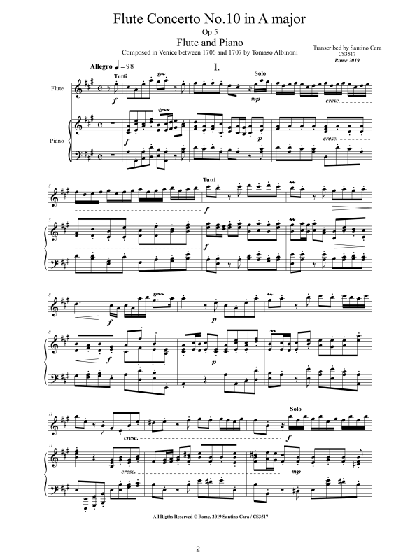 Product gallery: Page 1 of 11 Flute Concerto No.10 in A-Dur Op.5, , Flute and Piano/Harpsichord