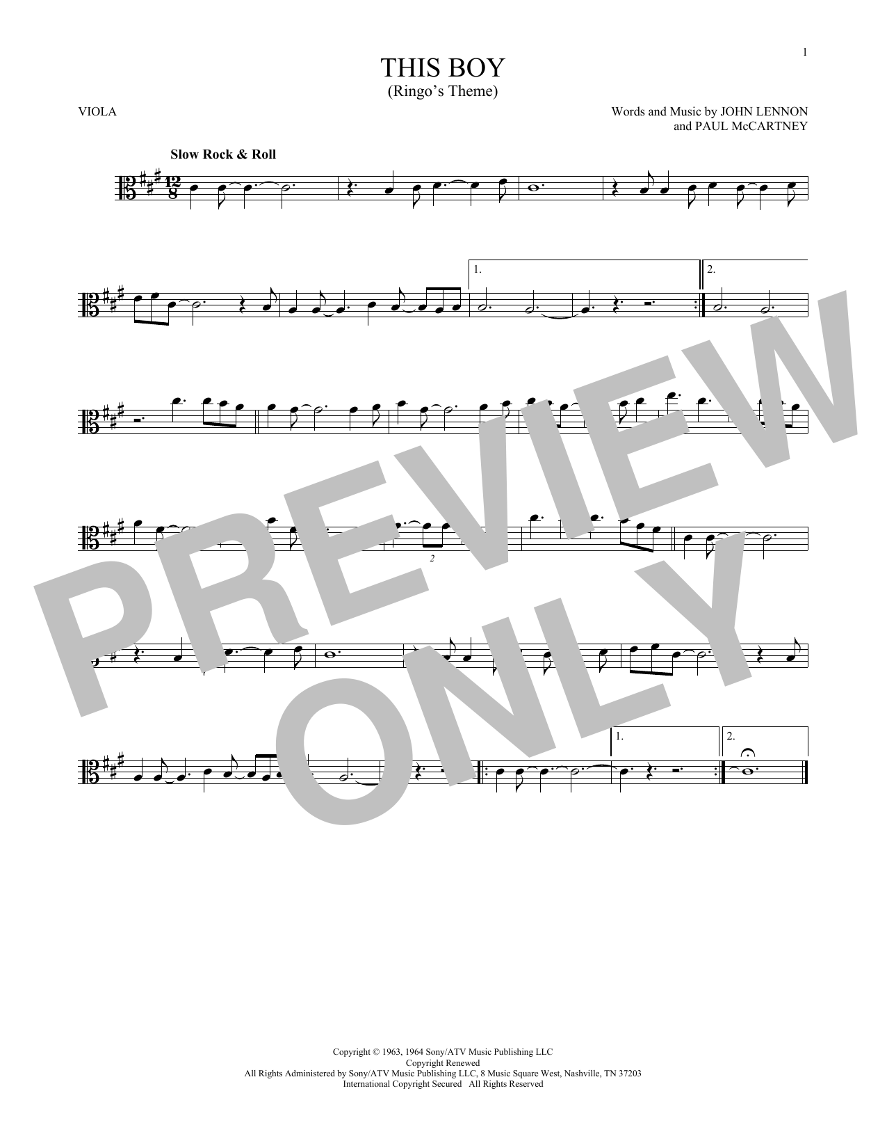 Product gallery: Page 1 of 1 This Boy (Ringo's Theme), The Beatles