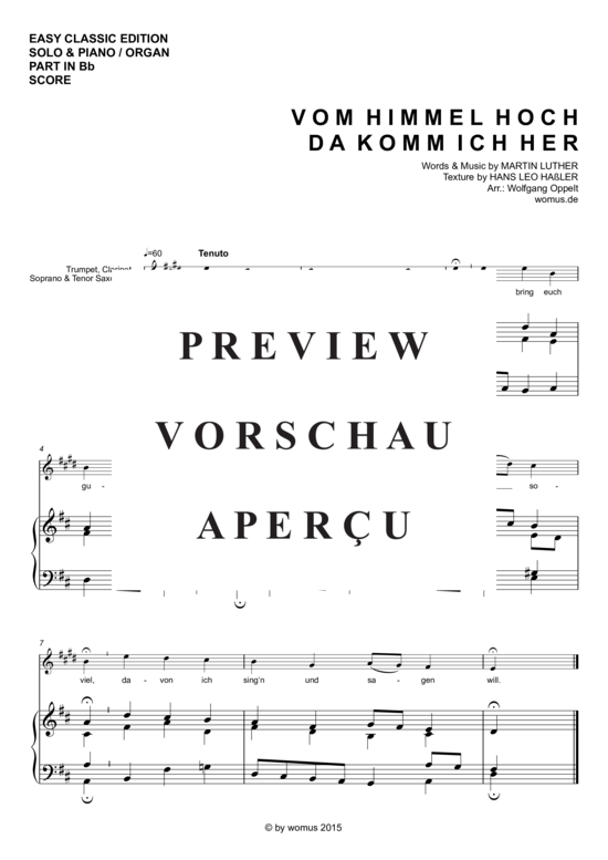 gallery: Vom Himmel hoch , , (Trompete in B + Klavier/Orgel)