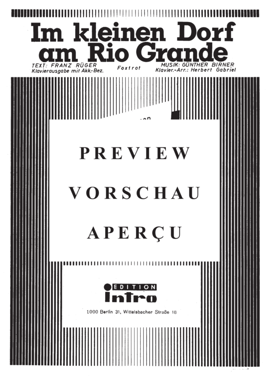 Produktgalerie: Seite 2 von 4 Im kleinen Dorf am Rio Grande, Leismann Werner, 	Renate u., Klavier und Gesang