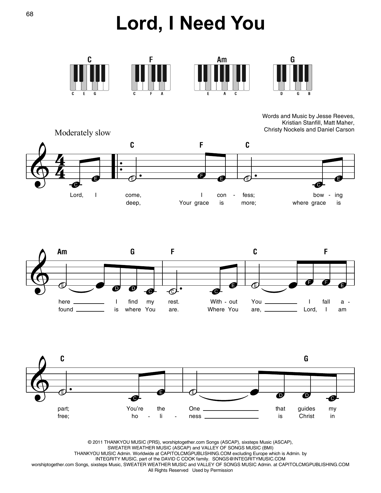 Produktgalerie: Seite 1 von 1 Lord, I Need You, Matt Maher, Klavier