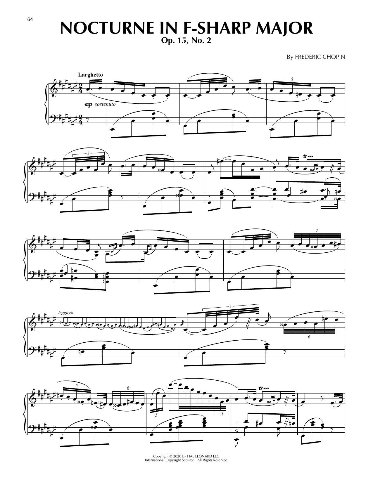 Product picture to: Nocturne In F Sharp Major, Op. 15, No. 2